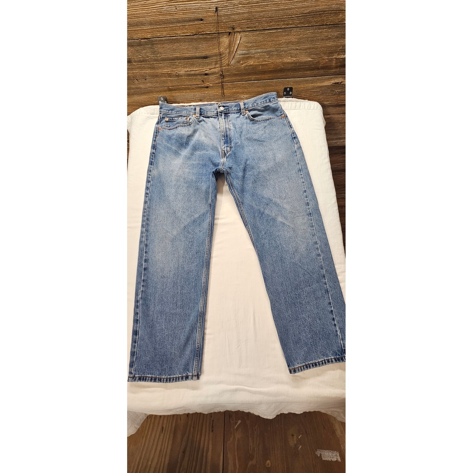 *See Measurements* Levis 505 Regular Fit Straight Leg Blue Denim Jeans Mens